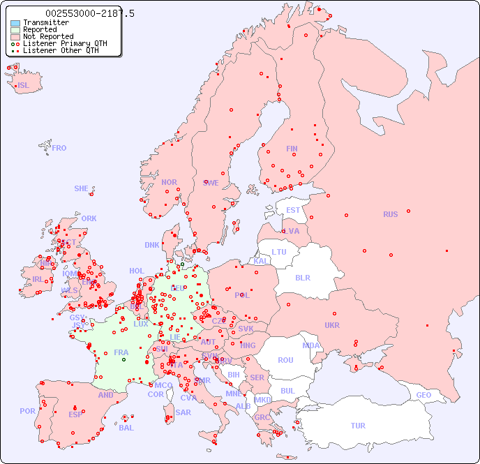 European Reception Map for 002553000-2187.5
