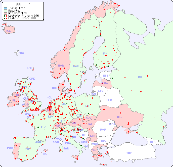 European Reception Map for FEL-440