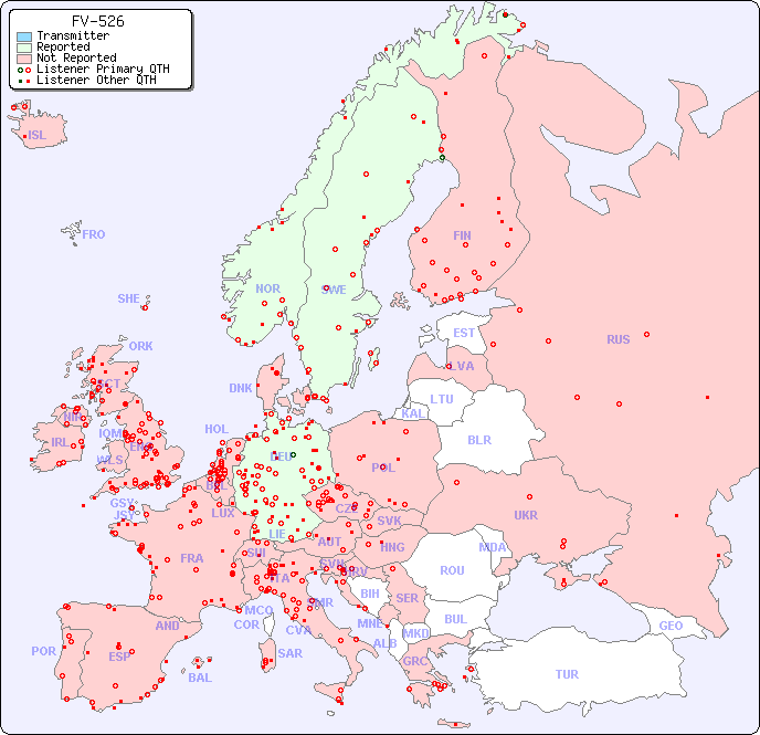 European Reception Map for FV-526