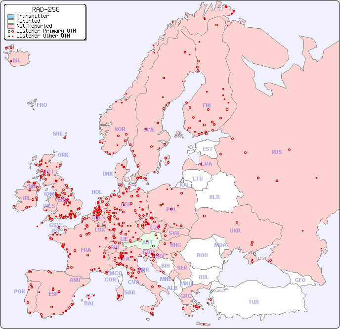 European Reception Map for RAD-258