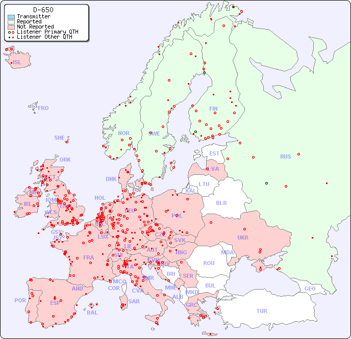 European Reception Map for D-650