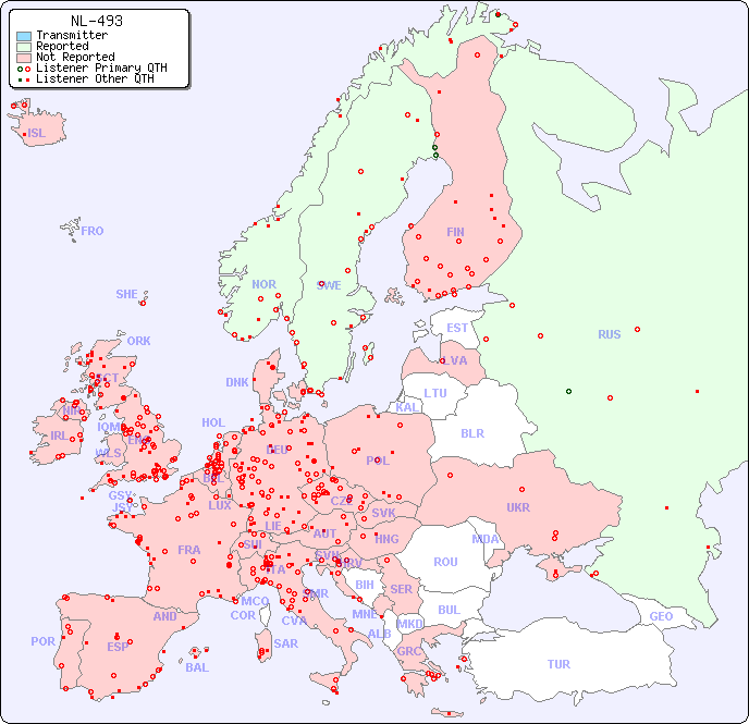 European Reception Map for NL-493