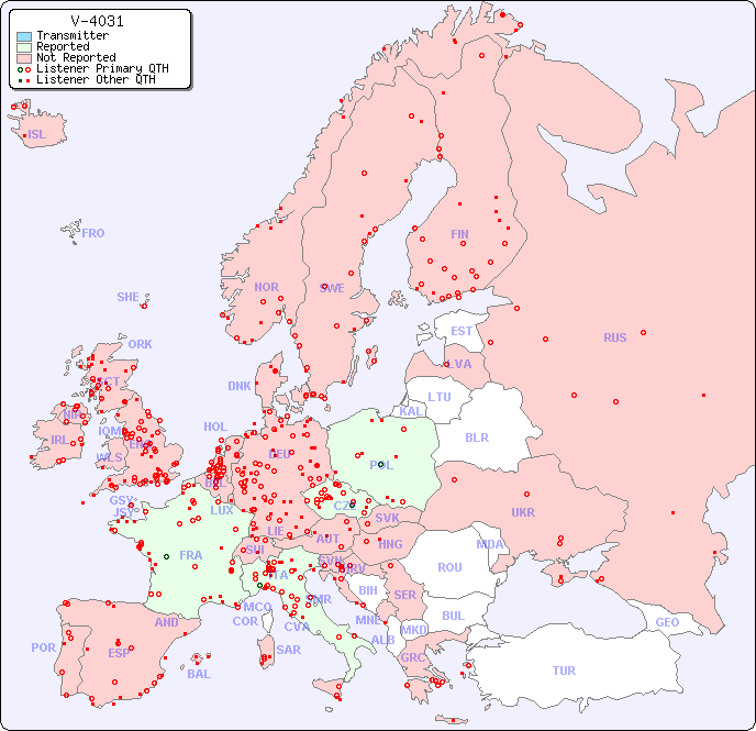 European Reception Map for V-4031