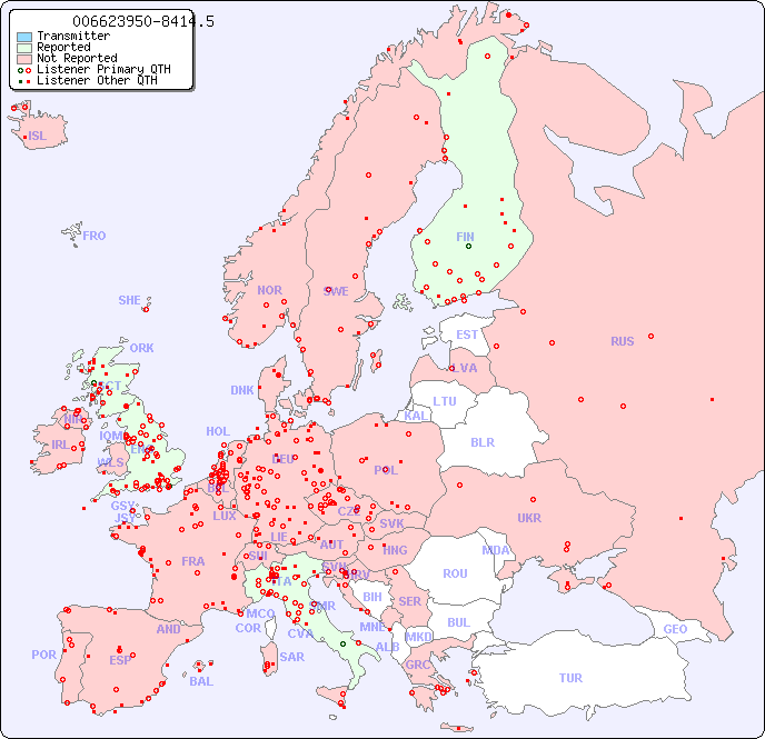 European Reception Map for 006623950-8414.5