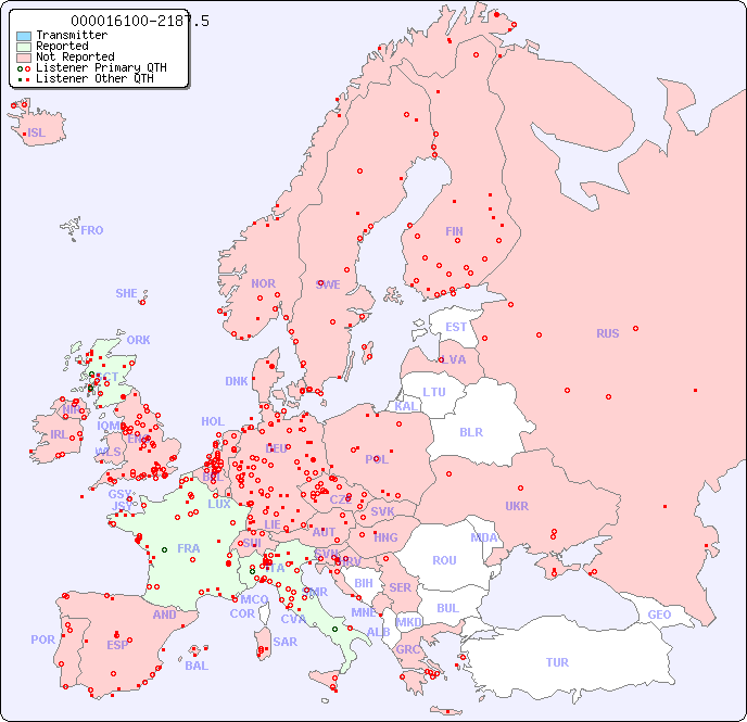 European Reception Map for 000016100-2187.5