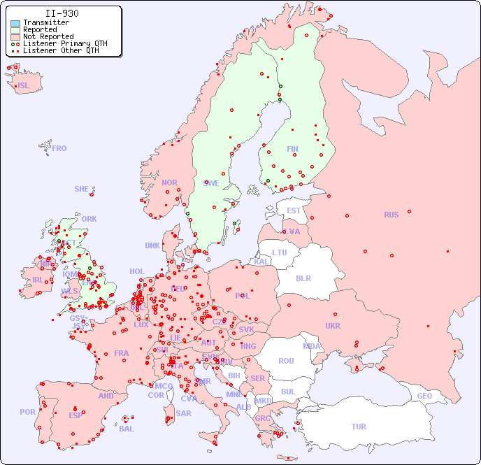 European Reception Map for II-930