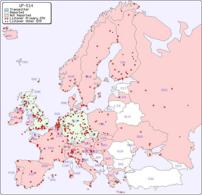 European Reception Map for UP-514