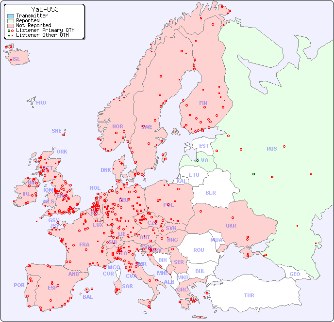 European Reception Map for YaE-853