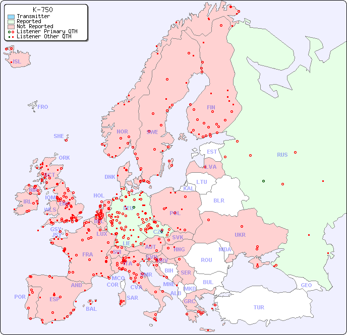 European Reception Map for K-750
