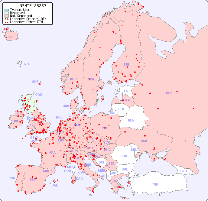 European Reception Map for N9NIP-28257