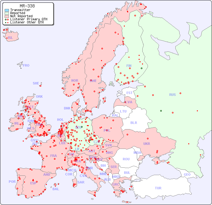 European Reception Map for MR-338