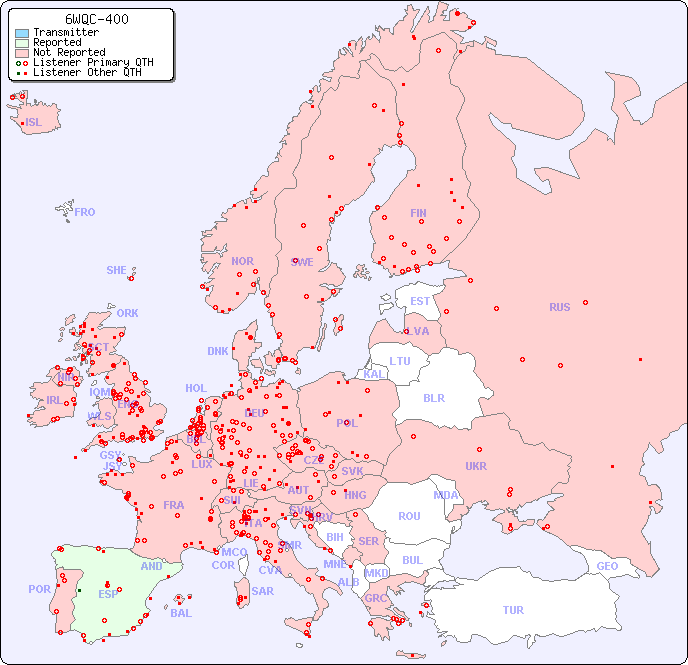 European Reception Map for 6WQC-400