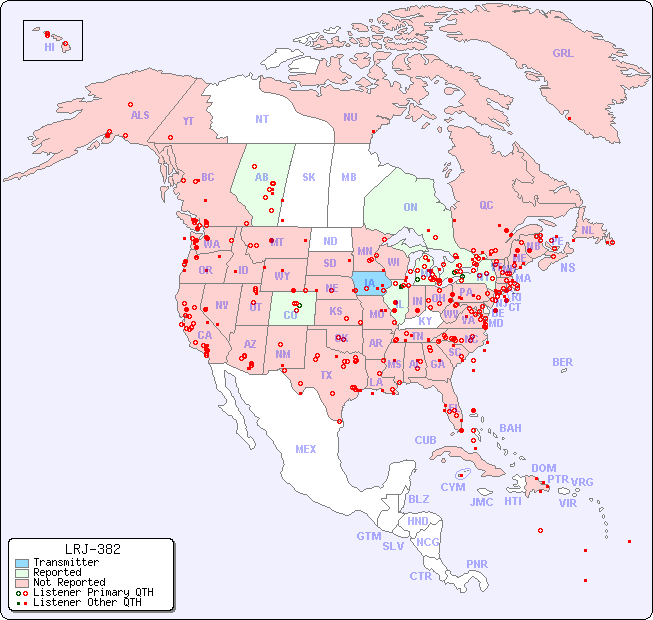 North American Reception Map for LRJ-382