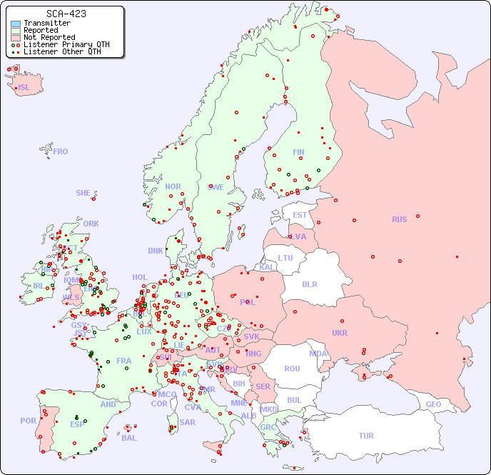 European Reception Map for SCA-423