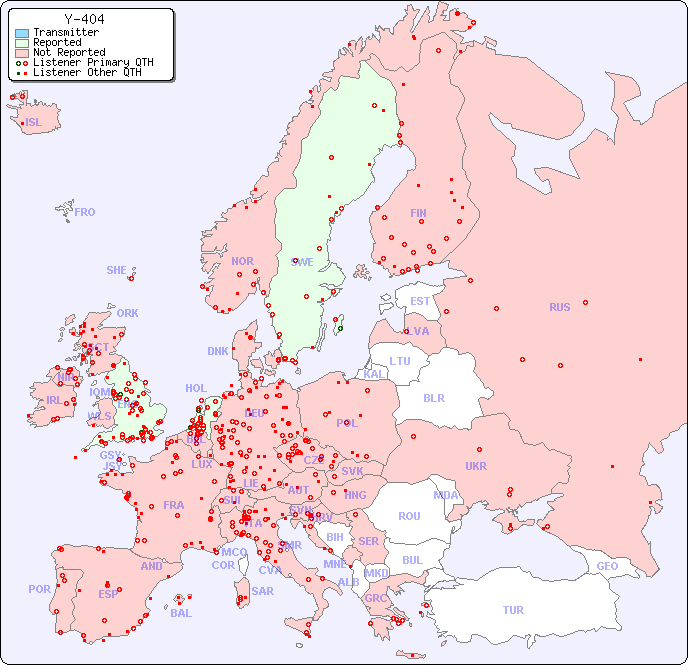 European Reception Map for Y-404