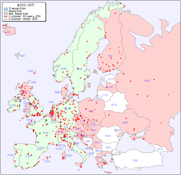 European Reception Map for #333-309