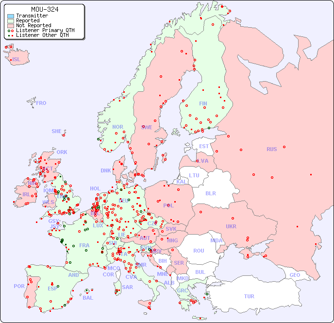 European Reception Map for MOU-324
