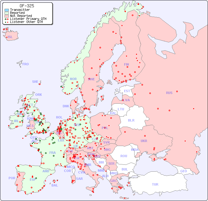 European Reception Map for OF-325