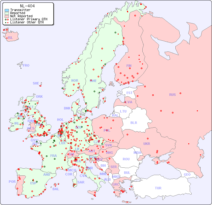 European Reception Map for NL-404