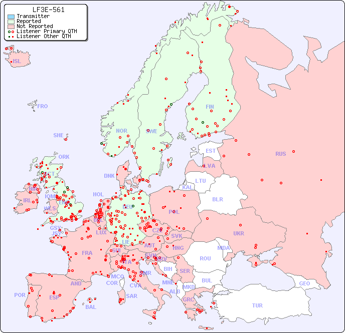 European Reception Map for LF3E-561