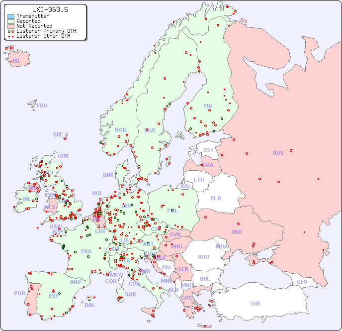 European Reception Map for LXI-363.5
