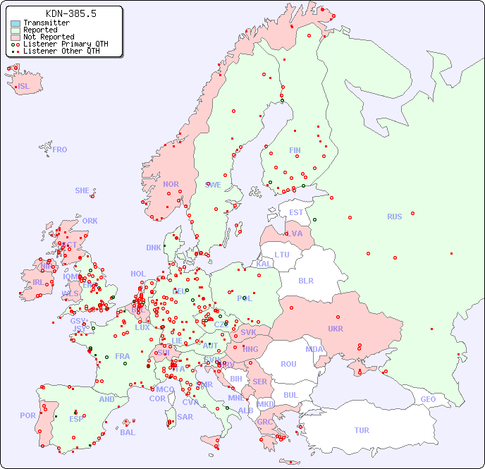 European Reception Map for KDN-385.5