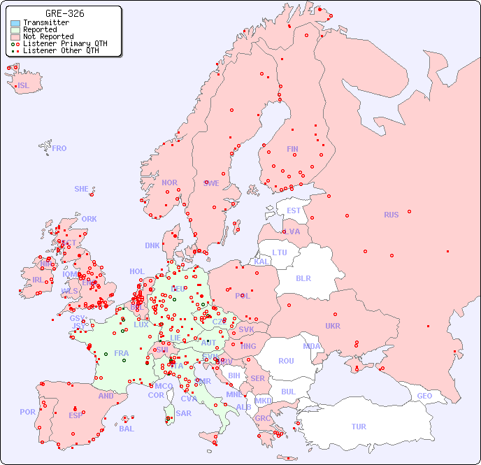 European Reception Map for GRE-326