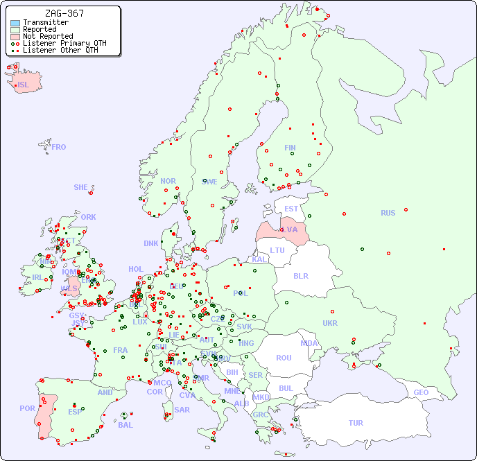 European Reception Map for ZAG-367