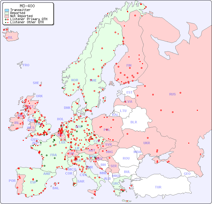 European Reception Map for MO-400