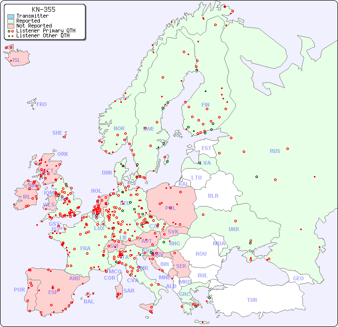 European Reception Map for KN-355