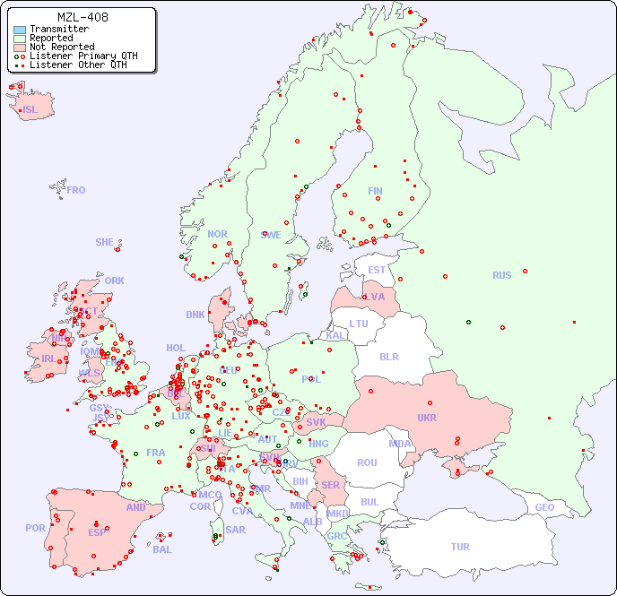 European Reception Map for MZL-408