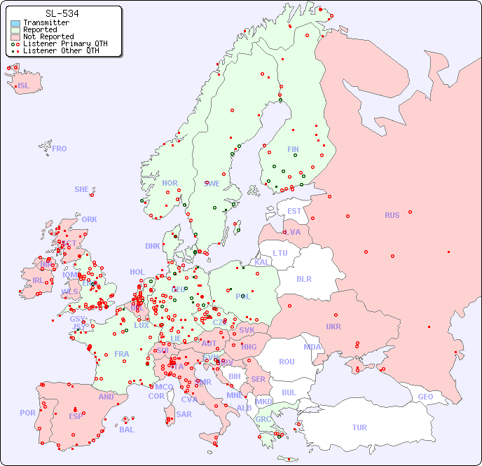 European Reception Map for SL-534