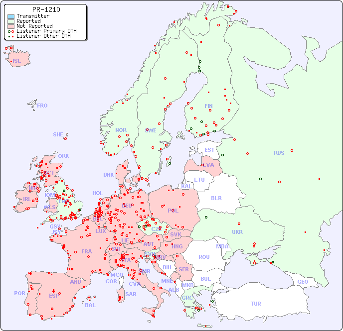 European Reception Map for PR-1210