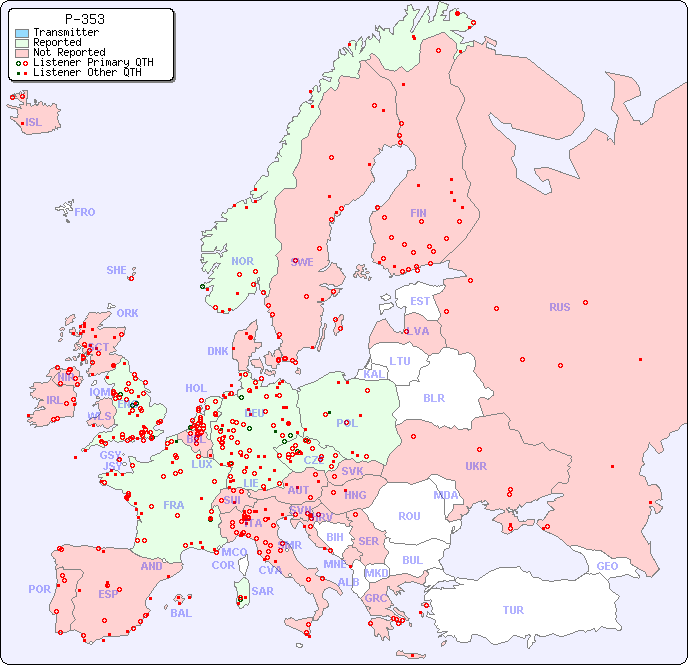 European Reception Map for P-353