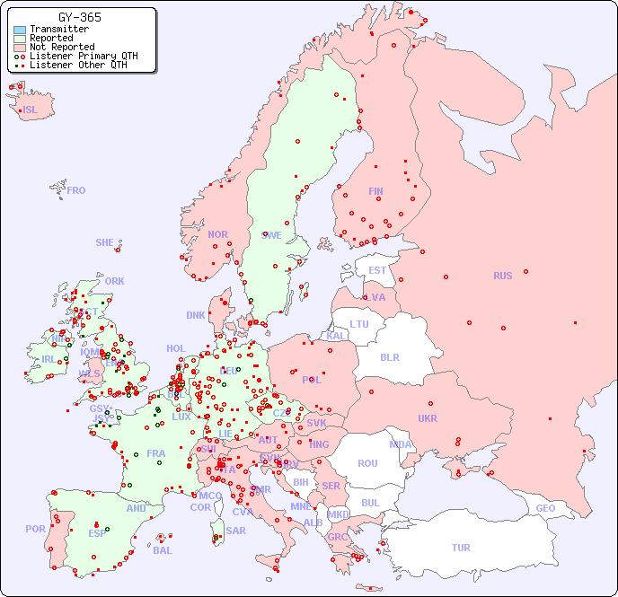 European Reception Map for GY-365