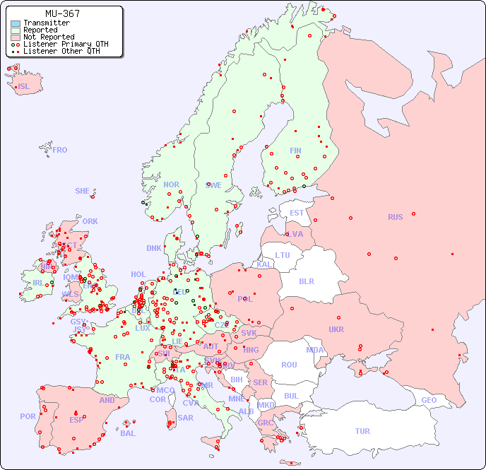 European Reception Map for MU-367