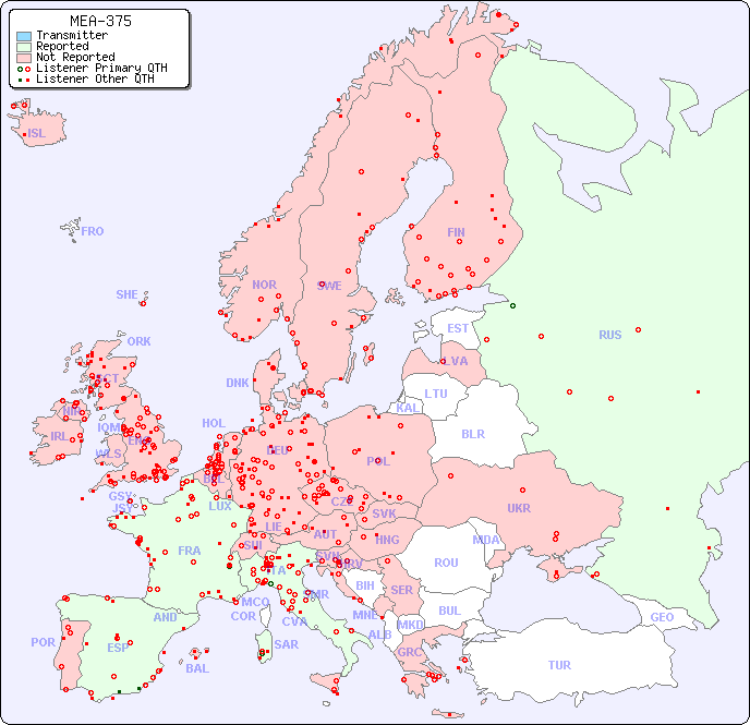 European Reception Map for MEA-375