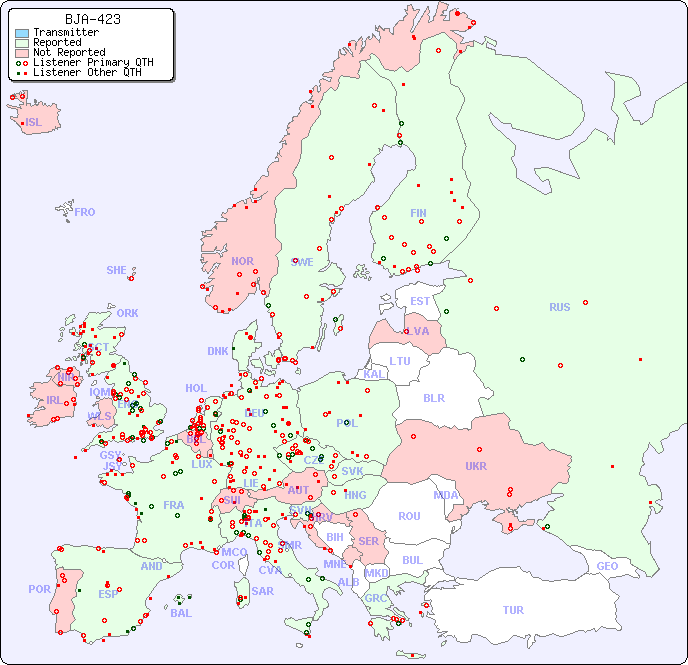 European Reception Map for BJA-423