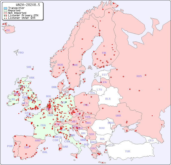 European Reception Map for WN2A-28208.5