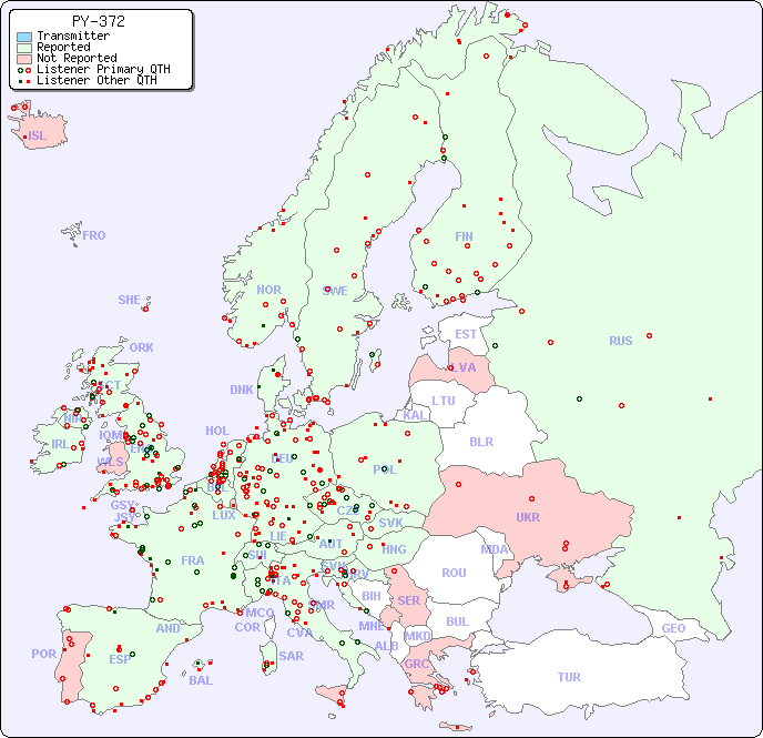 European Reception Map for PY-372