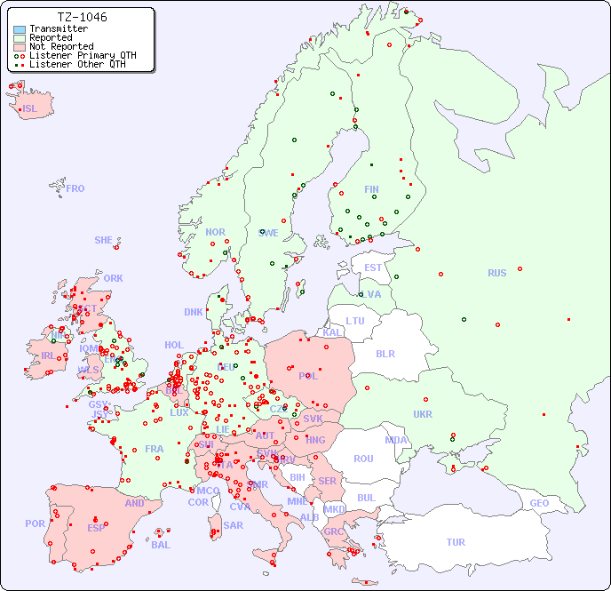 European Reception Map for TZ-1046