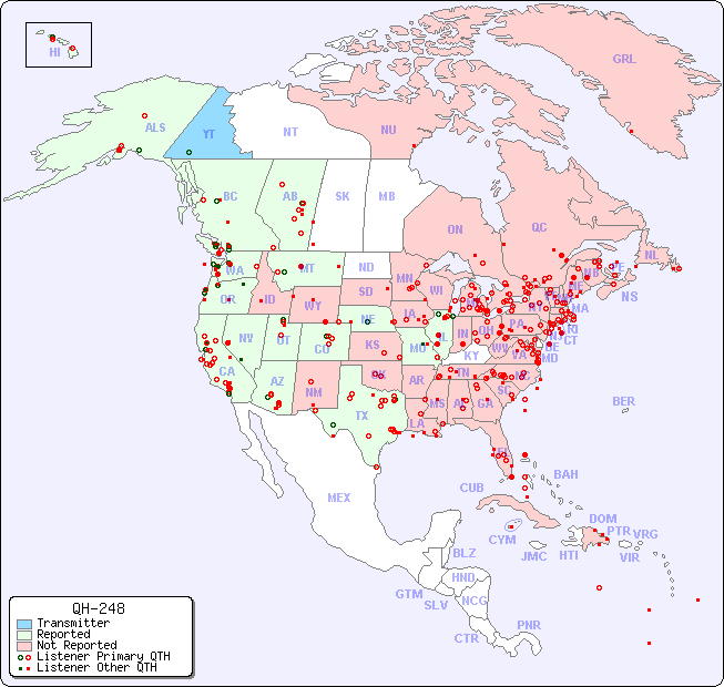 North American Reception Map for QH-248