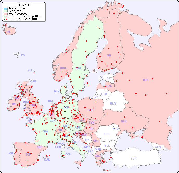 European Reception Map for KL-291.5