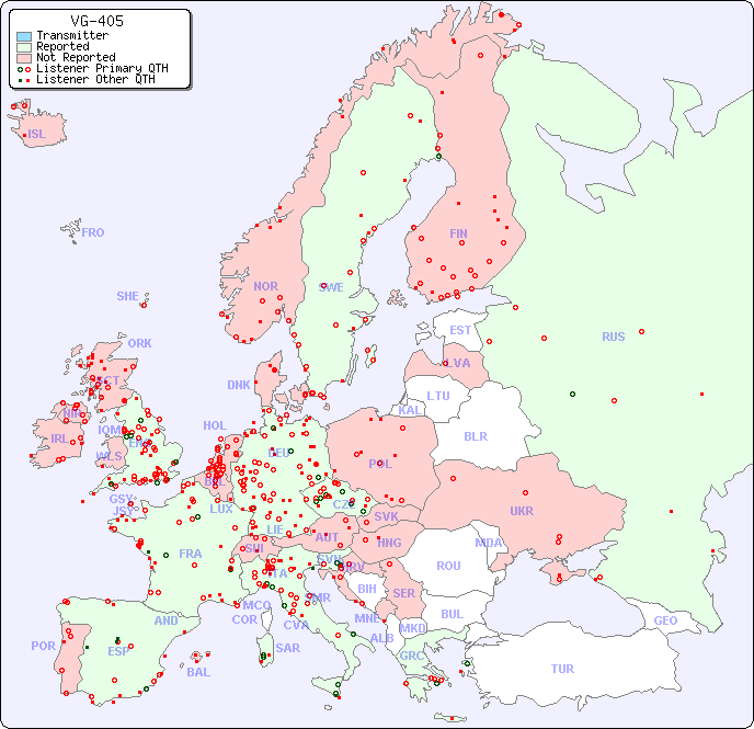 European Reception Map for VG-405