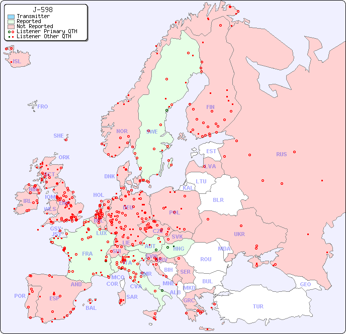 European Reception Map for J-598