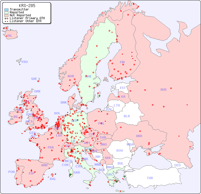 European Reception Map for KRS-285