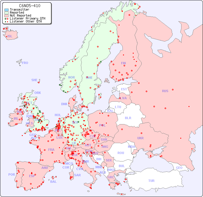 European Reception Map for C6NO5-410