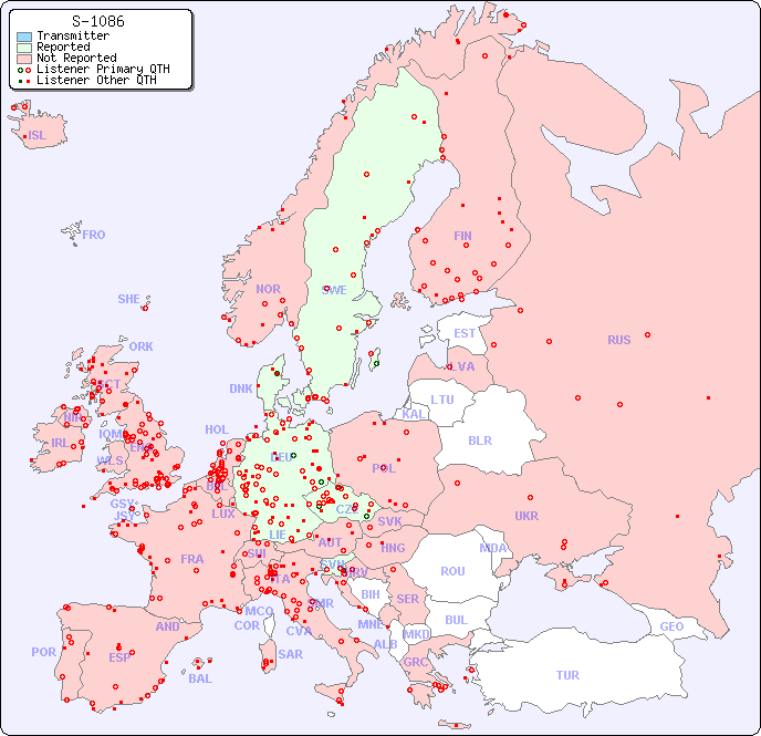 European Reception Map for S-1086