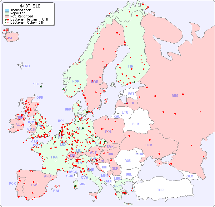 European Reception Map for $03T-518