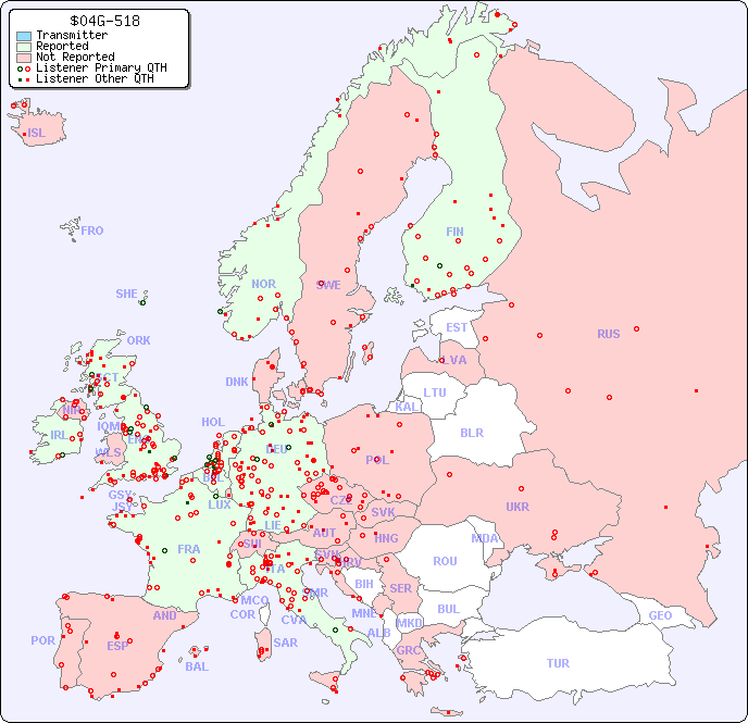 European Reception Map for $04G-518